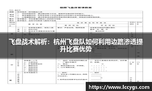 飞盘战术解析：杭州飞盘队如何利用边路渗透提升比赛优势